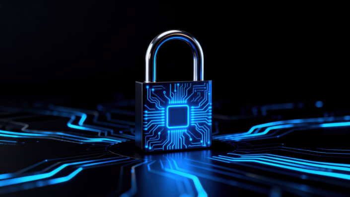 Digital padlock on circuit board