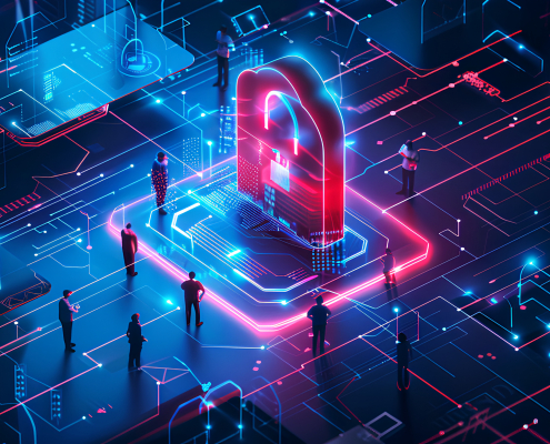 Vulnerability Management and Patching Strategies, vulnerability management and patching strategies with an image showing IT administrators deploying security patches